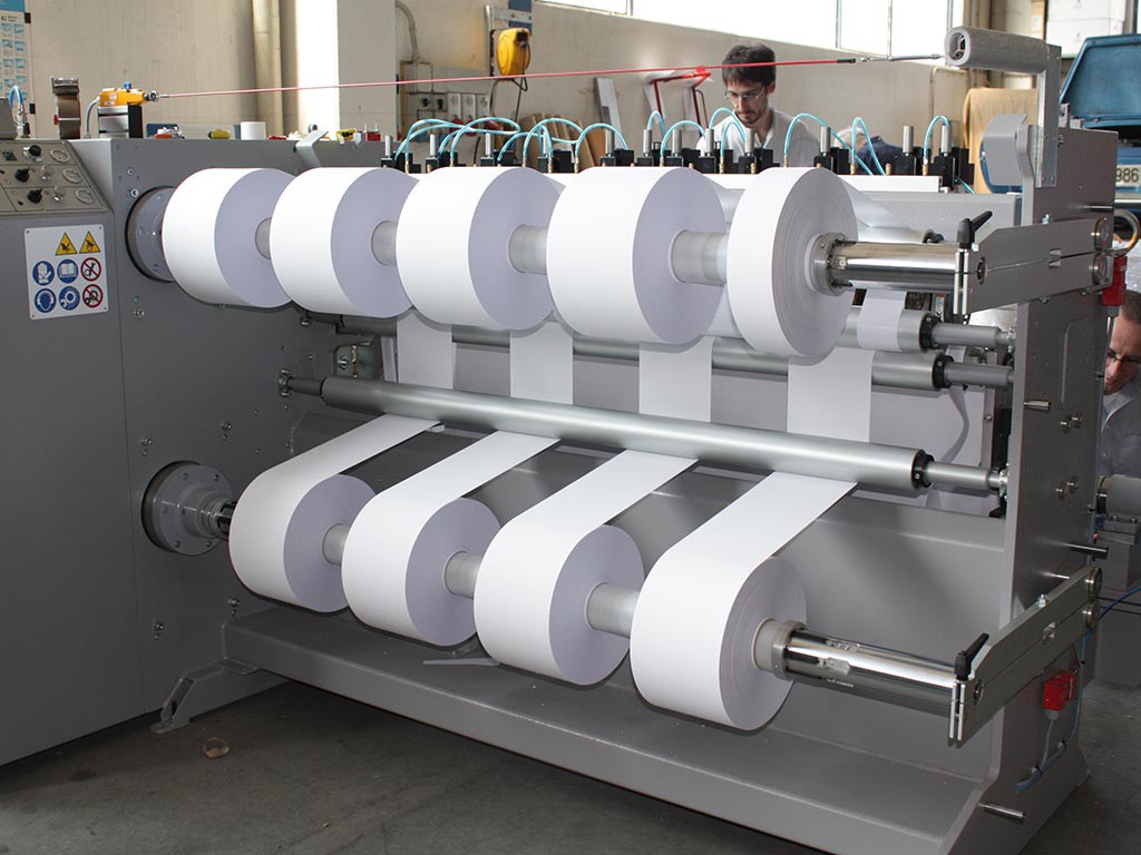 TR slitter rewinder with rotary knives PASQUATO Cutting machines